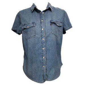 Levi's Womens Jean Short Sleeved Button Down Shirt Medium
